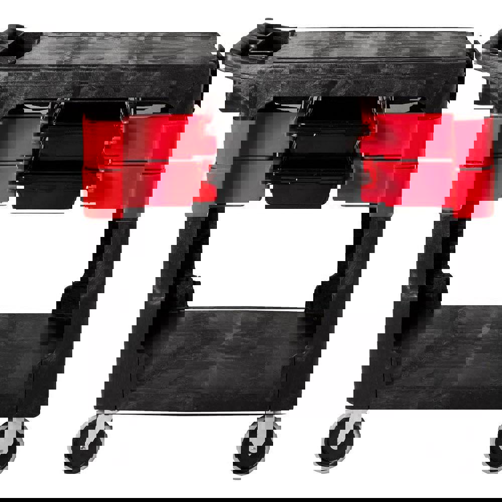 Two-Shelf Trades Cart, Plastic, 2 Shelves, 2 Drawers, 330 lb Capacity, 19.25